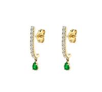 ISCBAFYX 1/2 Pendientes de Plata de Ley 925 con Forma de Gota de Agua, Pendientes de Cristal de Colores Brillantes para Mujer, niñas, Damas CZ Brincos Jewerly yc617 (Color de la Joya: C 2 Piezas)