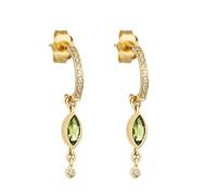 ISCBAFYX 1/2 Pendientes de Plata de Ley 925 con Forma de Gota de Agua, Pendientes de Cristal de Colores Brillantes para Mujer, niñas, Damas CZ Brincos Jewerly yc617 (Color de la Gema: G 2PCS)