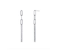 ISCBAFYX 2 Pendientes de Plata de Ley 925 con Borla para Mujer y niña, con circón, Piercing Largo, joyería, Pendientes Brincos yc630 (Color de la Joya: Color Plateado 5)