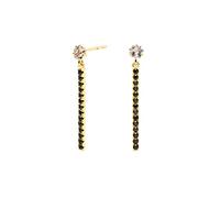 ISCBAFYX 2 Pendientes de Plata de Ley 925 con Borla para Mujer y niña, con circonita Brillante, Pendientes Largos, Pendientes de joyería Brincos yc630 (Color de la Joya: Color Dorado 2)