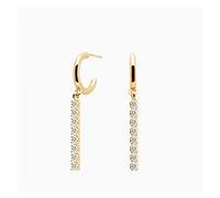ISCBAFYX 2 Pendientes de Plata de Ley 925 con Borla para Mujer y niña, con circonita, Piercing Largo, joyería, Pendientes Brincos yc630 (Color de la Joya: Color Dorado 1)