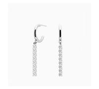 ISCBAFYX 2 Pendientes de Plata de Ley 925 con Borla para Mujer y niña, con circonita, Piercing Largo, Pendientes de joyería Brincos yc630 (Color de la Joya: Color Plateado 1)