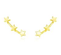 ISCBAFYX 2 Pendientes de Plata de Ley 925 con Forma de Estrella para Mujer, Elegantes Joyas de Boda, Pendientes para Mujer Brincos yc629 (Color de la Joya: Oro)
