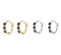 ISCBAFYX 2 Piezas de Plata de Ley 925 Argollas de Lujo Bling Colorido Ziron Finos Aros para Mujeres Amantes niña Pendientes Brincos yc630 (Color de la Joya: 4, Color del Metal: Color Dorado)