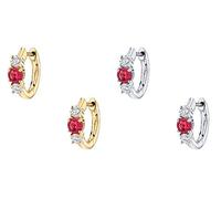 ISCBAFYX 2 Piezas de Plata de Ley 925 Argollas de Lujo Bling Colorido Ziron Finos Pendientes Aros para Mujeres Amantes niña Pendientes Brincos yc630 (Color de la Joya: 10, Color del Metal: Color