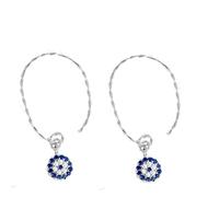 ISCBAFYX Aguja de Plata esterlina Ojo del Pendiente de Plata esterlina Temperamento Personalidad Femenina Corea del Sur Trampa para el oído Circular Gota para el oído Femenina R