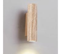 ISCBAFYX Aplique de Pared de Madera Vintage, lámpara de Pared de mármol, lámpara de Pared cilíndrica de Piedra, lámpara de Montaje en Pared Lineal Larga, decoración Natural, Accesorio de iluminación