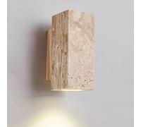 ISCBAFYX Aplique de Pared de Madera Vintage, lámpara de Pared de mármol, lámpara de Pared cilíndrica de Piedra, lámpara de Montaje en Pared Lineal Larga, decoración Natural, Accesorio de iluminación