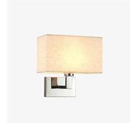 ISCBAFYX Aplique de Pared Lámpara de Pared de Lectura para mesita de Noche con Pantalla Cuadrada de Tela de Lino, lámpara de Pared Retro Dorada/Negra/cromada, luz de Montaje en Pared con Cable para