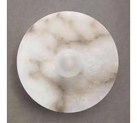 ISCBAFYX Aplique de Pared Redondo de alabastro Iluminación de Pared de mármol Natural con Globo de Vidrio Lámpara de Pared de Piedra Antigua de Mediados de Siglo para Sala de Estar Dormitorio Pasillo