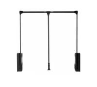 ISCBAFYX Barra de Armario Extensible desplegable con Amortiguador neumático - Percha de Ropa Resistente para Armario, soporta Carga de 25 kg, Ajustable 890-1210 mm, marrón-510-660 mm, Black-510