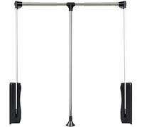 ISCBAFYX Barra para Ropa desplegable Barra para Armario abatible Aluminio Ajustable 51-121 cm, Elevador de Armario Percha de Tela Extensible Grande, de organización Suave, Montaje Lateral, 66-89