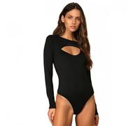 ISCBAFYX Body Calado para Mujer, Traje Ajustado de Punto Acanalado, Trajes de otoño e Invierno, Top de Manga Larga para Mujer