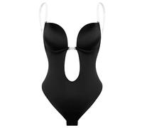 ISCBAFYX Body de Sujetador con Correa Invisible Ajustada para Mujer, Body con Escote en V Profundo, Espalda Descubierta, Control de Barriga, Moldeador, Vestido de Noche