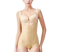 ISCBAFYX Body para Mujer Control de Barriga Levantador de glúteos Fajas Ajustables Compresión postoperatoria sin Mangas