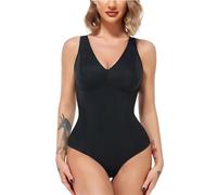 ISCBAFYX Body para Mujer Entrenador de Cintura Sin Costuras Cuello en V Control de Barriga Shapewear Body Esculpir Tanga Body Tank Top