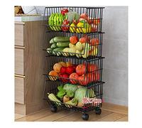 ISCBAFYX Cesta De Frutas Y Verduras, Cesta De Almacenamiento De Cebolla Y Patata De Encimera De 4 Niveles, Cestas De Almacenamiento De Alambre Apilables para Frutas, Verduras, Meriendas, Alimentos