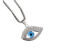 ISCBAFYX Collar Fascinante Cadena Colgante Hombres Mujeres Joyas Evil Ojo Pense Collar de Ojo de Dios Hombres Mujeres