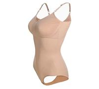 ISCBAFYX Cuerpo Completo, Body Fajas Entrenador De Cintura Mujeres Moldeadores De Abdomen Control De Barriga Funda Adelgazante Corsé Más Breve Sin Costuras (Color : Beige, Size : S)