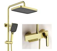 ISCBAFYX de Ducha Expuesto con 3 duchas M, Juego de grifería de 30x20 cm, Altura Ajustable, válvula de Cobre, tecla de Piano Elegante - Mejora para baño HSS0699