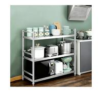 ISCBAFYX Estante de Cocina Multicapa con encimera, Estante de Almacenamiento versátil para Dormitorio, balcón, Sala de Estar, 90 x 45 x 100 cm, Elegante y Funcional para decoración del hogar