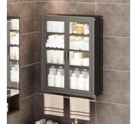 ISCBAFYX Estante para baño, Inodoro de Pared, Lavabo para baño, gabinete de Almacenamiento Multifuncional sin Orificio, gabinetes de Cocina de Pared, gabinetes de Pared con Puertas basculantes de