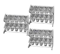 ISCBAFYX Estante para Especias acrílico retráctil de Acero Inoxidable para Cocina, 10 sartenes, Soporte Transparente de 2 Filas, Almacenamiento en encimera, condimento con Juego de Tapa de Cuchara