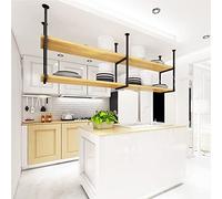 ISCBAFYX Estante para macetas para Colgar en el Techo - Estante de Almacenamiento de Cocina de Arte de Hierro para Plantas Copas de Vino Botellas Libros y decoración 150x30x80cm Exhibición de Bandeja