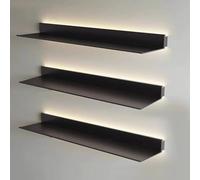 ISCBAFYX Estantes flotantes de Pared, estantes para el hogar, Estante rústico montado en repisa para Cuadros, Estante de Almacenamiento Grande para Sala de Estar, Dormitorio, Cocina (Color: Negro,