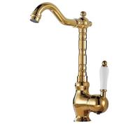 ISCBAFYX Grifería, Cocinas, baños, gabinetes, lavabos, grifos de Agua Fría y Caliente, Titanio - Alto - Tiradores de Cerámica