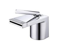ISCBAFYX Grifo de baño con un solo orificio, monomando, grifo para lavabo de baño, cascada, gran flujo, grifo mezclador para lavabo, montaje en cubierta, grifo para lavabo, grifo mezclador para lavabo