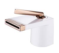 ISCBAFYX Grifo de baño con un solo orificio, monomando, grifo para lavabo de baño, cascada, gran flujo, grifo mezclador para lavabo, montaje en cubierta, grifo para lavabo, grifo mezclador para lavabo