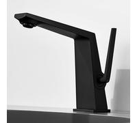 ISCBAFYX Grifo de baño Monomando Grifos mezcladores para Lavabo de baño 1 Orificio Agua fría y Caliente Negro