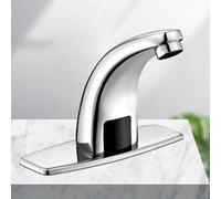 ISCBAFYX Grifo de baño sin Contacto, grifos mezcladores para Lavabo, Grifo para Lavabo sin Contacto Dorado, Caliente y frío, no Ajustable