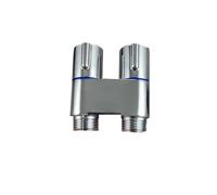 ISCBAFYX Grifo de bidé de latón, Juegos de válvulas de ángulo de Doble Salida, Juego de rociador Dorado de Mano para Inodoro, Accesorios de baño para Lavado (Plata)