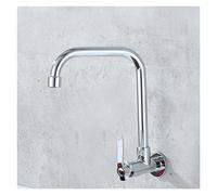 ISCBAFYX Grifo de Fregadero 360 de Cocina montado en la Pared, Grifo Monomando de un Solo Orificio para Lavabo de Verduras, Grifo de Agua fría Individual (Color: A)