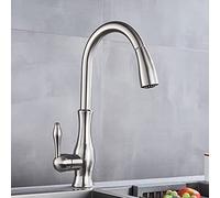 ISCBAFYX Grifo de fregadero de cocina para bar, granja, grifo de cocina de latón comercial, rotación de 5 colores, grifo de fregadero de cocina de arco alto, rociador extraíble, mezclador de agua fría