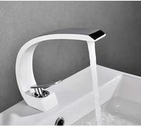 ISCBAFYX Grifo de Lavabo de Agua fría y Caliente, Grifo de Lavabo de encimera de baño, Grifo de Lavabo y Plateado