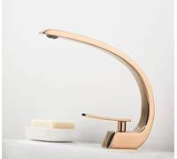 ISCBAFYX Grifo de Lavabo de Agua fría y Caliente, Grifo de Lavabo de encimera de baño, Grifo de Lavabo de Oro Rosa