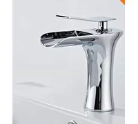 ISCBAFYX Grifo de Lavabo de Agua fría y Caliente para Lavabo, Grifo de Lavabo para encimera de baño, Modelo D, Grifo para Lavabo bajo encimera, Plateado