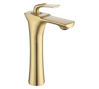 ISCBAFYX Grifo de Lavabo de baño de Estilo nórdico, Grifo de Agua Mezclador frío y Caliente de Cobre, Grifo de Inodoro de Oro Cepillado/Negro/Cromado (Color: Oro Cepillado Largo)