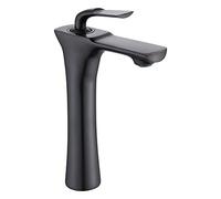 ISCBAFYX Grifo de Lavabo de baño de Estilo nórdico, Grifo de Agua Mezclador frío y Caliente de Cobre, Grifo de Inodoro Cepillado Dorado/Negro/Cromado (Color: Negro Largo)