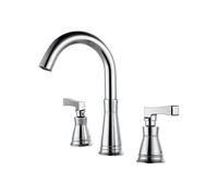 ISCBAFYX Grifo Mezclador para Lavabo Grifos para Lavabo de baño Juego de 3 grifos para Lavabo de baño con Cuello de Cisne, Doble Palanca, frío y Caliente, Grifo para Lavabo Cromado