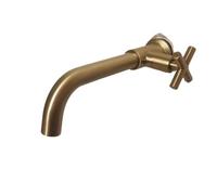 ISCBAFYX Grifo Monomando Oro Cepillado o Gris Puerta Exterior Lavado de jardín Fregadero de Montaje en Pared Grifo de Agua fría Herrajes de baño de latón Macizo para baños, cocinas, Jardines (Oro