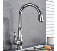 ISCBAFYX Grifo para Fregadero de Cocina para Bar, Granja, Comercial, latón, Grifo de Cocina, rotación de 5 Colores, Arco Alto, Grifo para Fregadero de Cocina, rociador extraíble, Mezclador de Agua