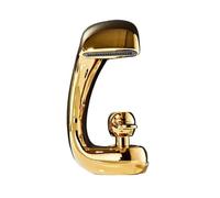 ISCBAFYX Grifo para Lavabo en Cascada Curvo Creativo: Mezclador frío/Calor de latón, Acabado Multicolor, Grifo para Lavabo de baño (Oro Oscuro)