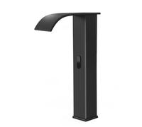 ISCBAFYX Grifo para Lavabo sin Contacto, Grifo Mezclador en Cascada para baño, Grifo con Sensor infrarrojo, Temperatura del Agua fría y Caliente, no se Puede Ajustar, Negro, bajo