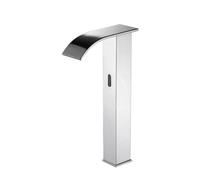 ISCBAFYX Grifo para Lavabo sin Contacto, Grifo Mezclador en Cascada para baño, Grifo con Sensor infrarrojo, Temperatura del Agua fría y Caliente, no se Puede Ajustar, Negro, bajo