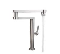 ISCBAFYX Grifo para llenado de ollas Cepillado, Grifo de Cocina Plegable montado en Cubierta, caño Plegable Giratorio para Fregadero frío, operación Flexible de latón Dorado()