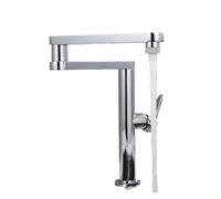 ISCBAFYX Grifo para llenado de ollas Cepillado, Grifo de Cocina Plegable montado en Cubierta, caño Plegable Giratorio para Fregadero frío, operación Flexible de latón Dorado (Cromado)